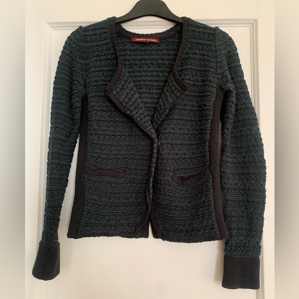 Comptoir des Cotonniers - Cardigan/Blazer in cotton Navy/dark green (size S)